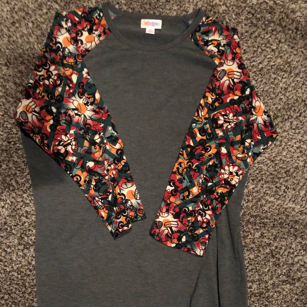 Lularoe size M Randy shirt. Grey w/ Mickey Mouse